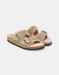 Birkenstock - Arizona Shearling Suede Sandals - Women's