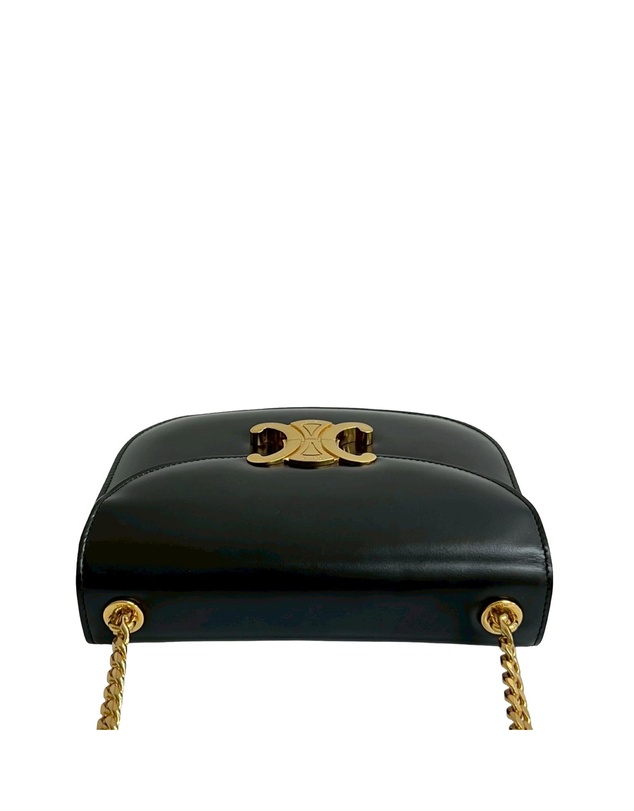 Pre-Loved by Azura Reborn - Pre-Loved Teen Shiny Calfskin Triomphe Besace Clea Chain Crossbody