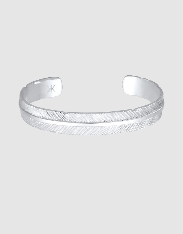 Kuzzoi - ICONIC EXCLUSIVE - Feather Cuff Bracelet in 925 Sterling Silver