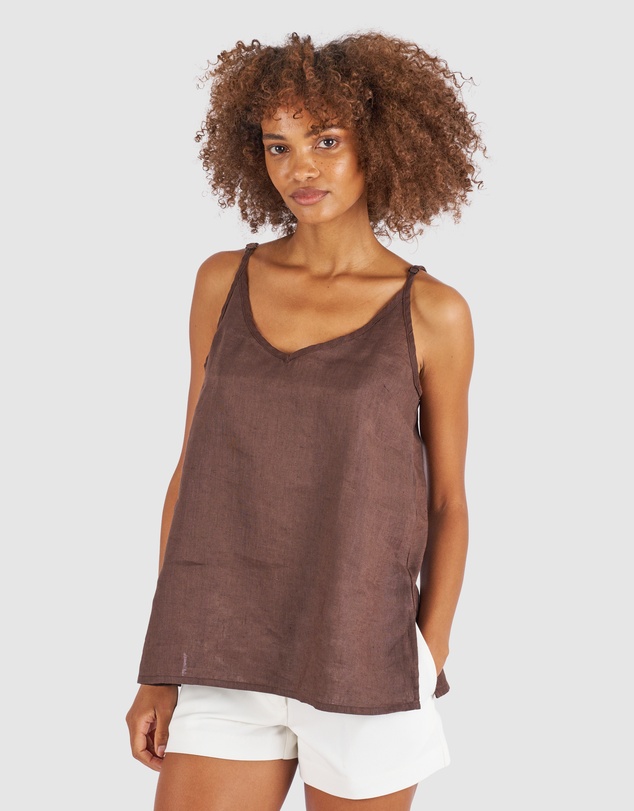 CAMIXA - CAMI-V linen Camisole Top