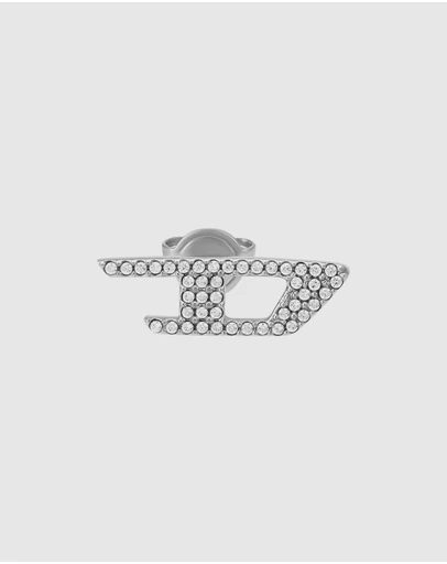 Diesel - D Logo Silver-Tone Earring
