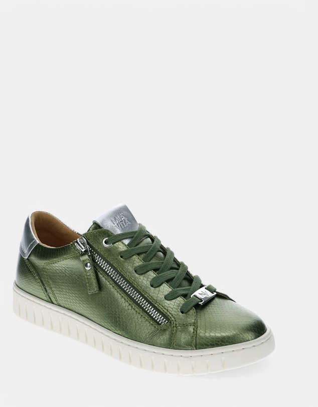 Mia Vita - Luna Zip Casual Sneaker - Green