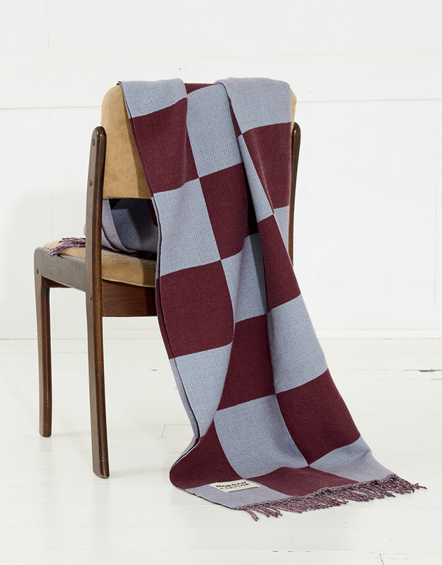 Morgan & Taylor - Checkmate Soft Touch Throw Blanket in Blue & Chocolate Brown Check