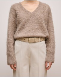 Trenery - Serin Suede Belt in Tahini