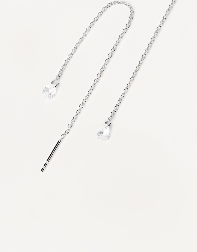 PDPAOLA - Waterfall Drop Silver Earrings