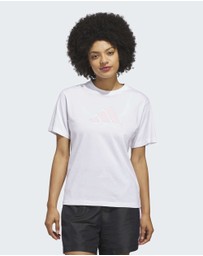 adidas Sportswear - TEXTURED GINGHAM BIG LOGO GRAPHIC T-SHIRT Womens