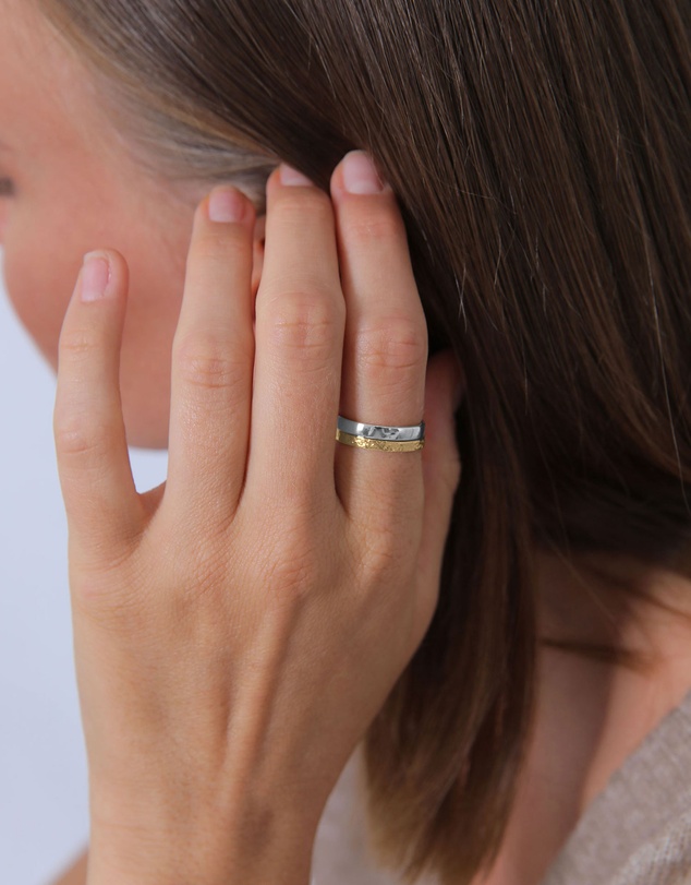 Elli Jewelry - Ring 2er Basic Set 925 Sterling Silver Bicolor
