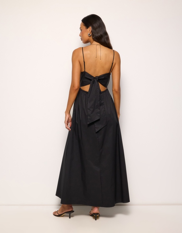 AERE - Ivy Cotton Tie Back Midi Dress