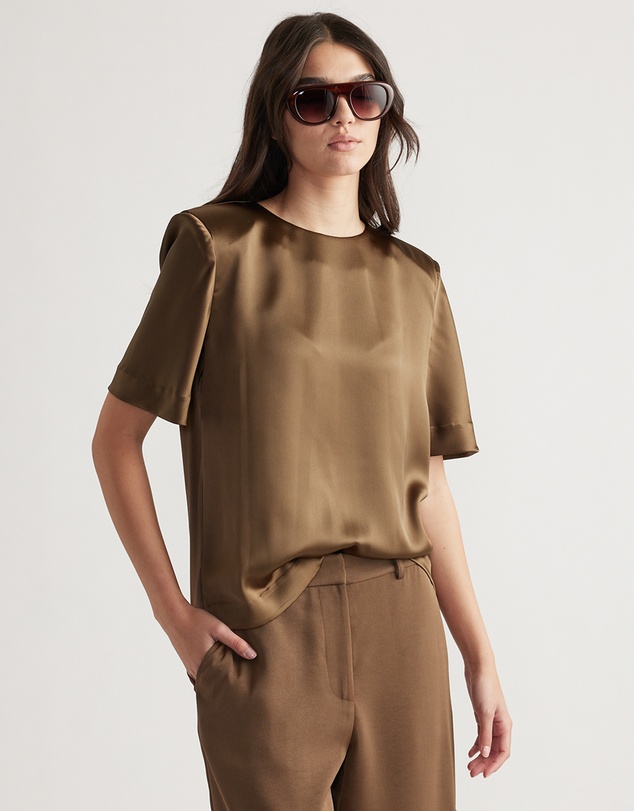 Decjuba - Noah Shoulder Pad Satin Top