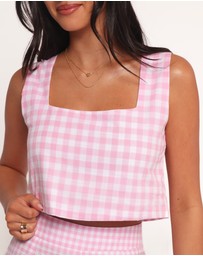 Petal & Pup - Devlin Cotton Top - Pink Gingham