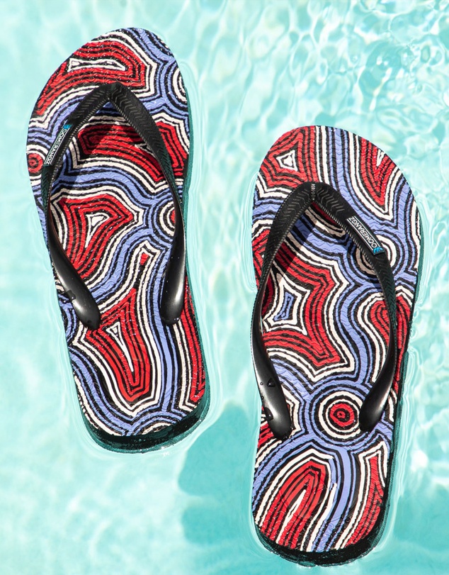 Boomerangz Footwear - Men's Saltwater Dreamtime Thongs 02 with arch support and 2 x interchangeable straps