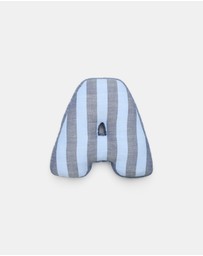 Seed Heritage - Blue Stripe Initial Cushion