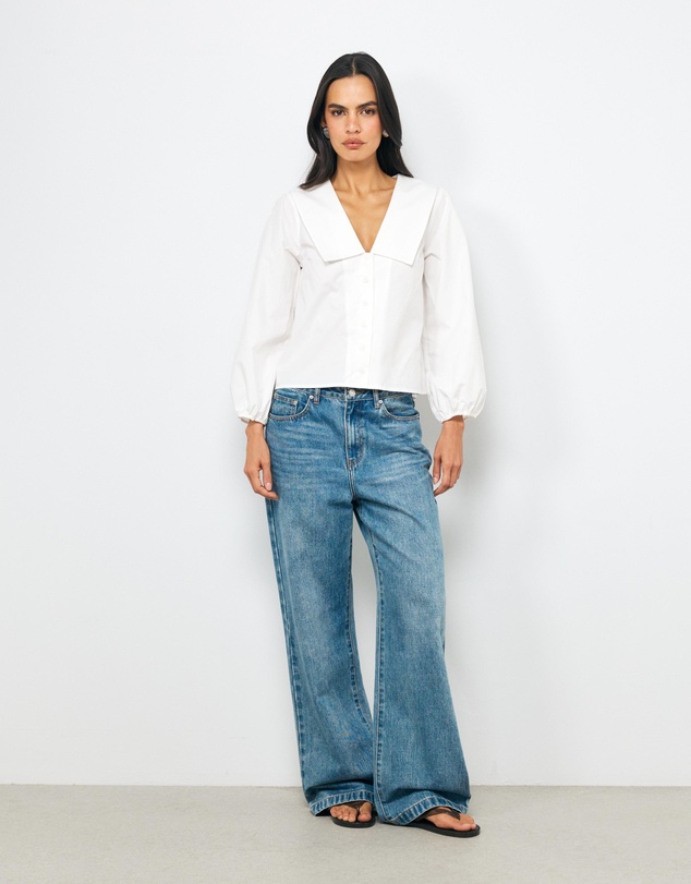 AERE - Rosie Cotton Collar Blouse