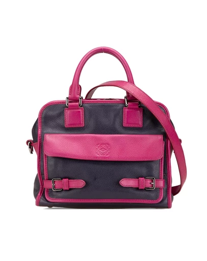Pre-Loved by Azura Reborn - Pre-Loved loewe Leather Satchel Handbag TwoTone Design