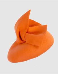 Max Alexander - Winter Orange Felt Pillbox with Bow