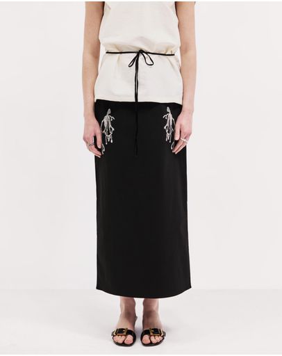 Black & Silver Beaded Cotton