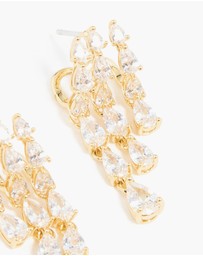 Lovisa - Gold Plated Cubic Zirconia Teardrop Triple Drop Earrings
