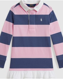 Polo Ralph Lauren - Woven-Skirt Striped Cotton Rugby Dress - ICONIC EXCLUSIVE - Babies-Kids