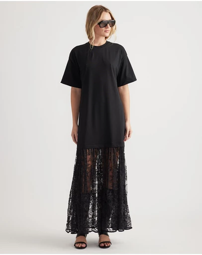 Decjuba - Gia Spliced Lace Maxi Dress