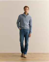 Trenery - Tailored Fit Delave Linen Long Sleeved Shirt in Fresh Blue