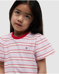 Tommy Hilfiger - Girls Stripe Relaxed Jersey Crew Neck Top - Kids