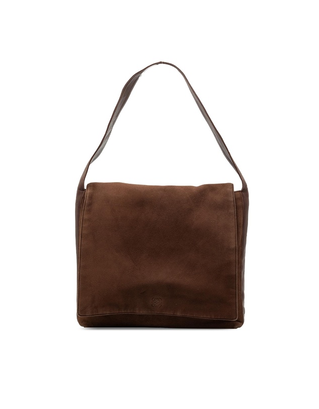 Pre-Loved by Azura Reborn - Pre-Loved Suede Anagram Flap Shoulder Bag