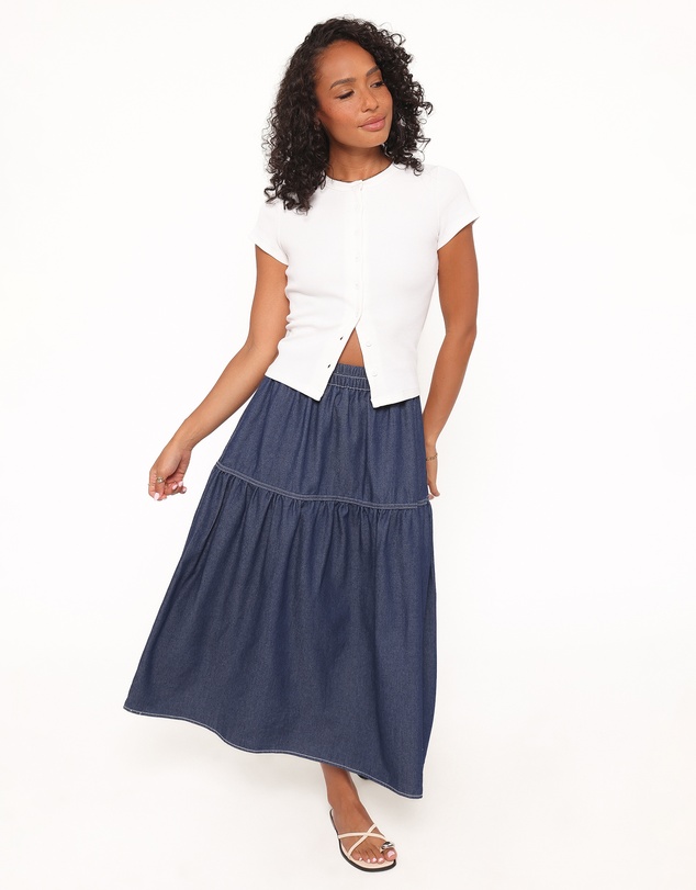 Petal & Pup - Meadow Midi Denim Skirt - Dark Wash