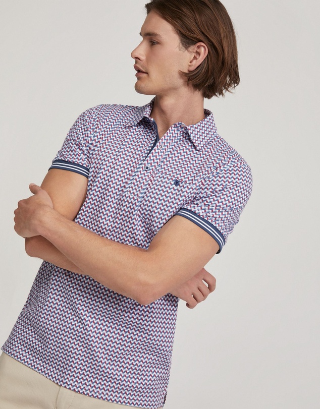 Oxford - Milo Cotton Jersey Printed Polo