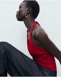 M.N.G - V-Neck Top With Open Back