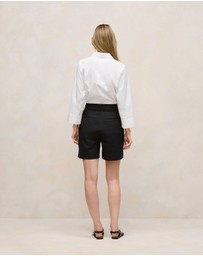 Trenery - Stretch Cotton Tailored Short in Black