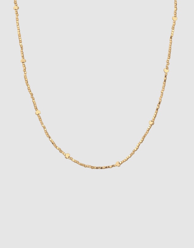 Elli Jewelry - Necklace Heart Hematite Bead 925 Sterling Silver Gold-Plated