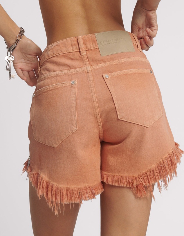 ONE TEASPOON - Bonitas High Waist Denim Shorts - Malta Orange
