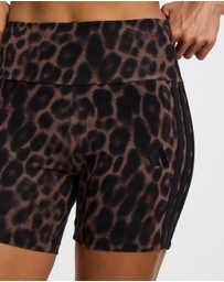 adidas Sportswear - Seasonal Essentials Leopard Print Biker Shorts With 3-Stripes