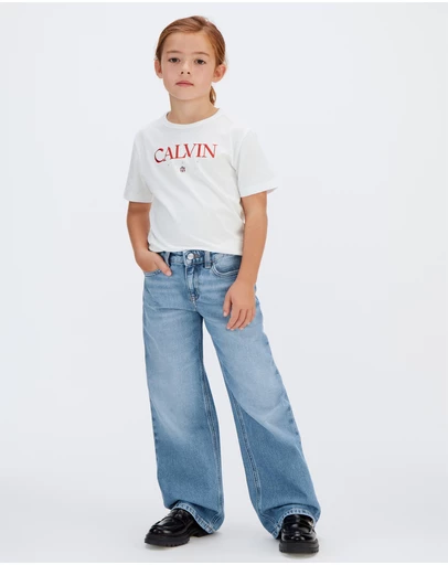 Calvin Klein Jeans - Girls High Rise Wide Leg Jeans
