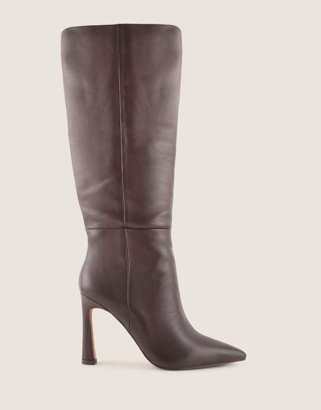 Shelly Shen - Lennon Heel Long Boots Brown Leather