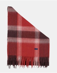 Henry Bucks - HENRY BUCKS Merino Wool Check Scarf RED MULTI