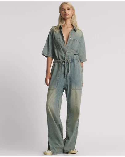ONE TEASPOON - Veronica Denim Jumpsuit - Blue Sand