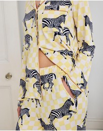 Chelsea Peers - Zebra Checkerboard Long Pyjama