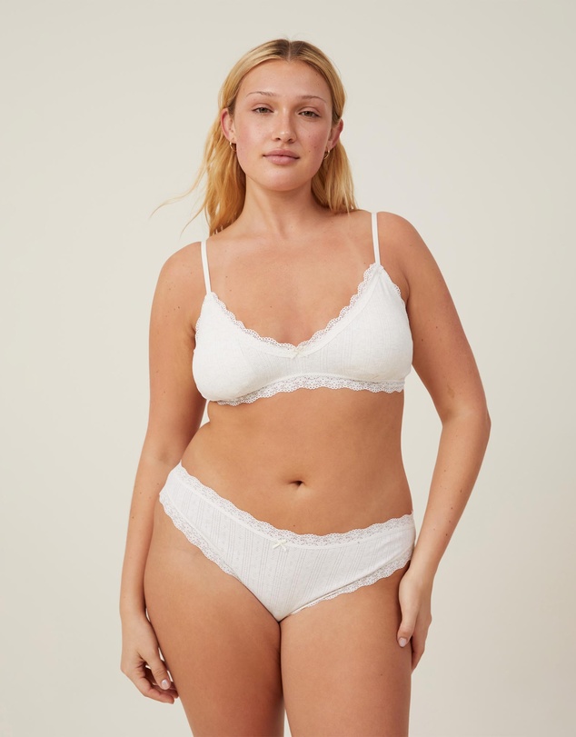Cotton On Body - Cotton Lace Triangle Padded Bralette