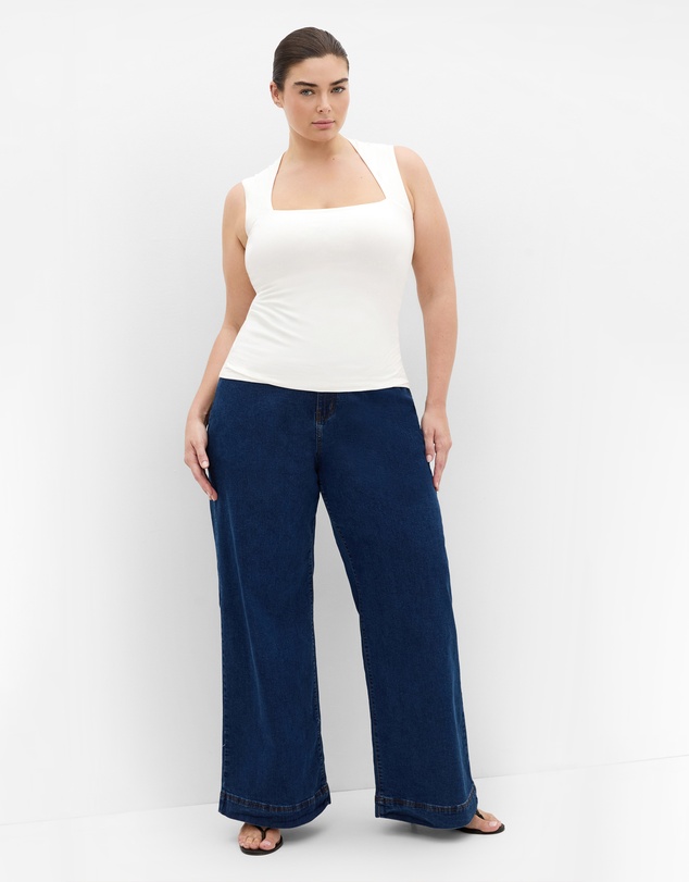 City Chic - Plus size Milly Tank - ivory