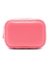 Pre-Loved by Azura Reborn - Pre-Loved Mini Quilted Lambskin Top Handle Vanity Case With Chain