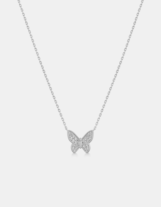 Ania Haie - Silver Butterfly Pave Necklace