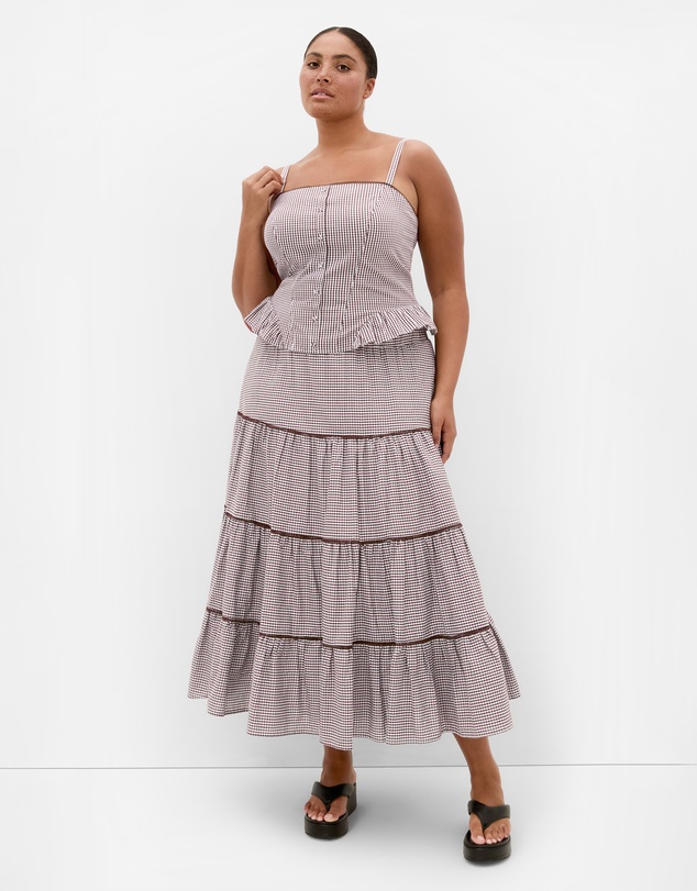 City Chic - Tessa Check Print Bustier Top