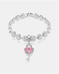 Swarovski - Idyllia Charm, Mixed Cuts, Heart With Key, White, Rhodium Plated