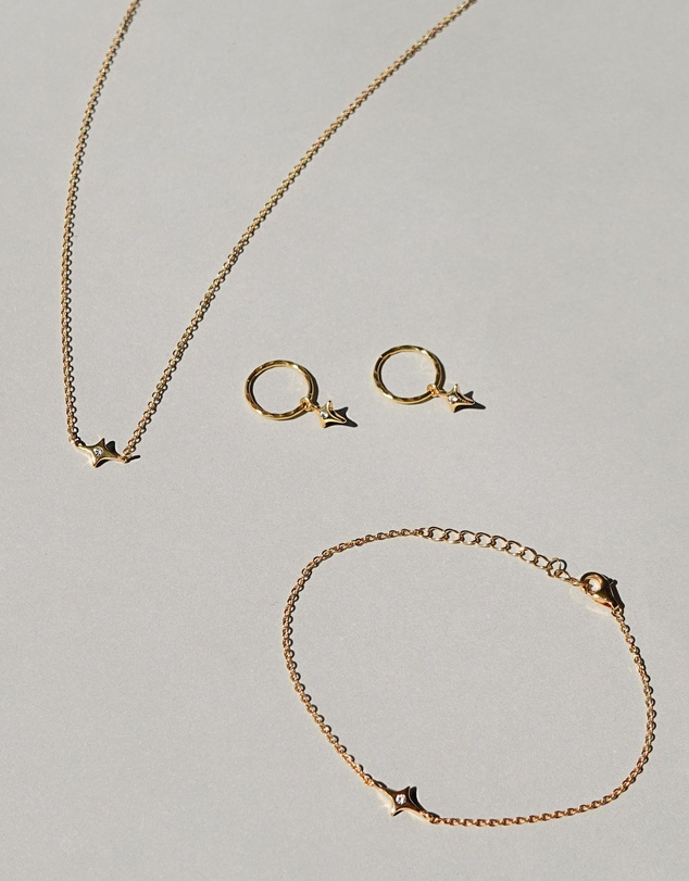 SAINT VALENTINE - Starburst Mini Hoops - Gold