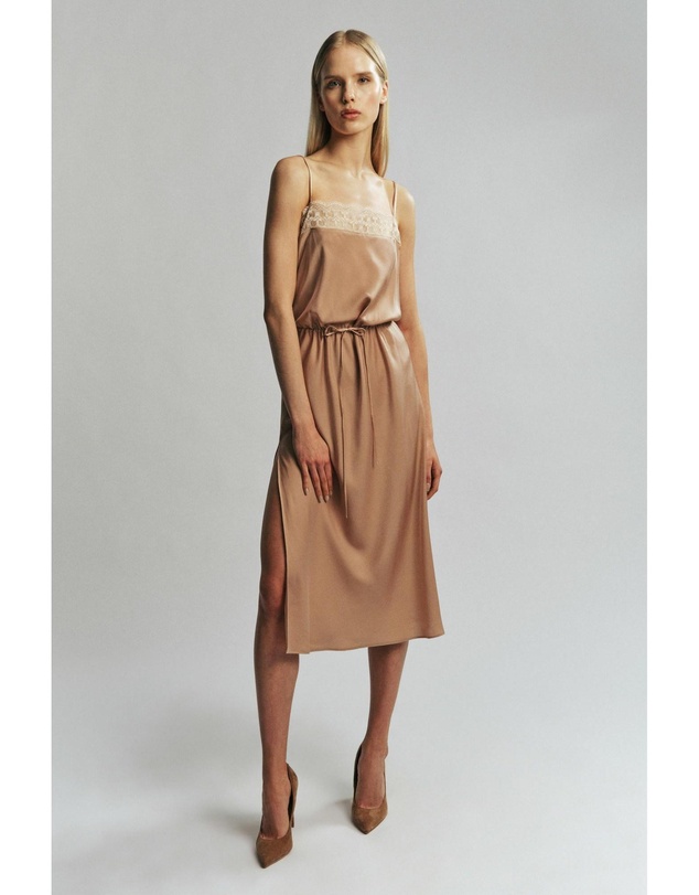 Bardot - Olina Lace Satin Midi Dress