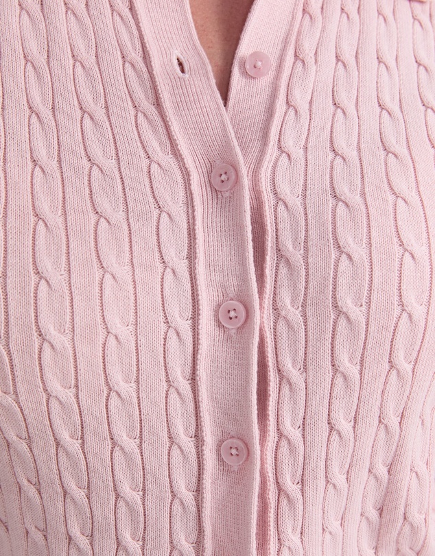 Sportscraft - Cotton Cable Short Sleeve Knit Top