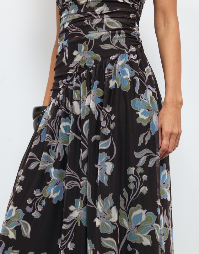 AERE - Hazel One Shoulder Mesh Dress
