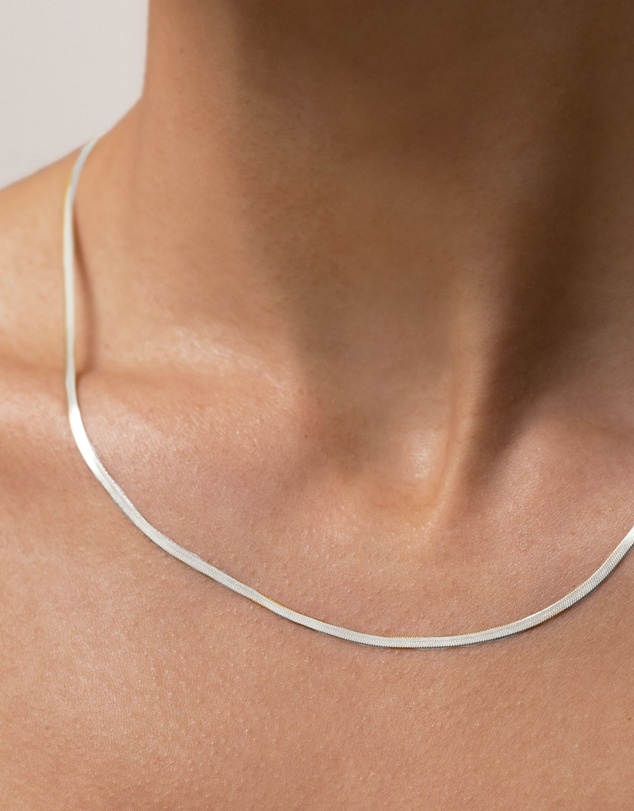 SAINT VALENTINE - Sphinx 2mm Snake Chain Necklace - Silver