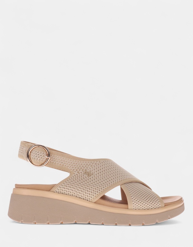 Mia Vita - Celia Wedge Sandal - Beige